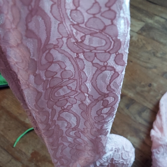 Elegant Pink Lace Over-the-Knee Heels - Picture 14 of 15